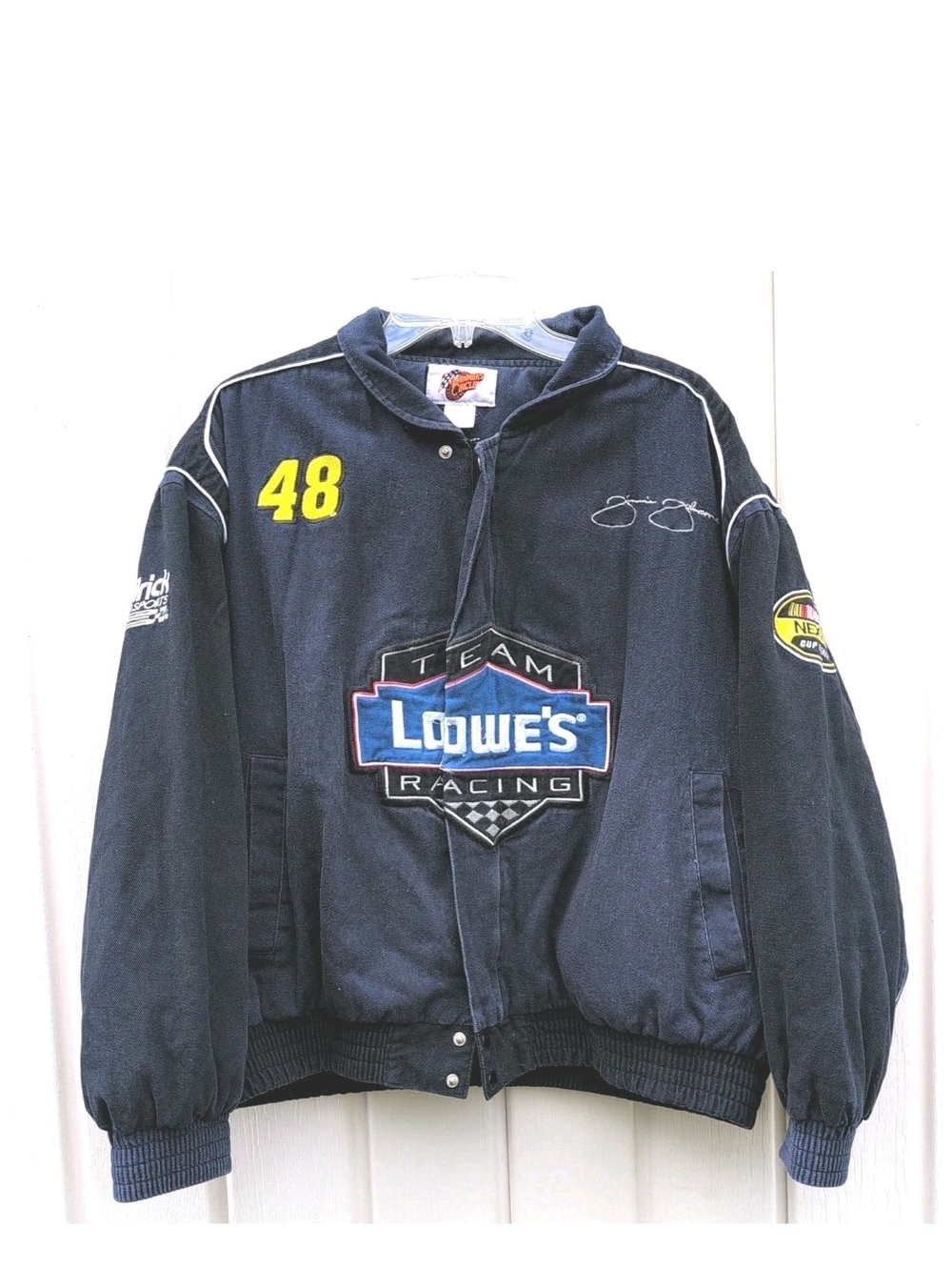 Vintage Jimmie Johnson Jacket Mens Large Nascar Nextel Cup Series Lowes Racing